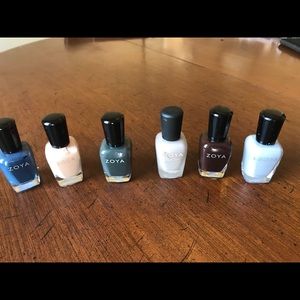 6 Zoya polishes: Angelina, Natty, Noot, Carey, ++